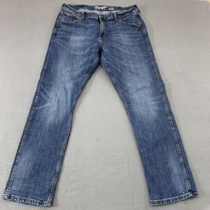 Wrangler Retro Jeans Mens 36x31 Blue Slim Straight Stretch Denim Medium Wash